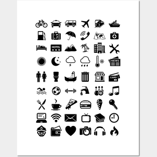 Travel Icons Language Posters and Art